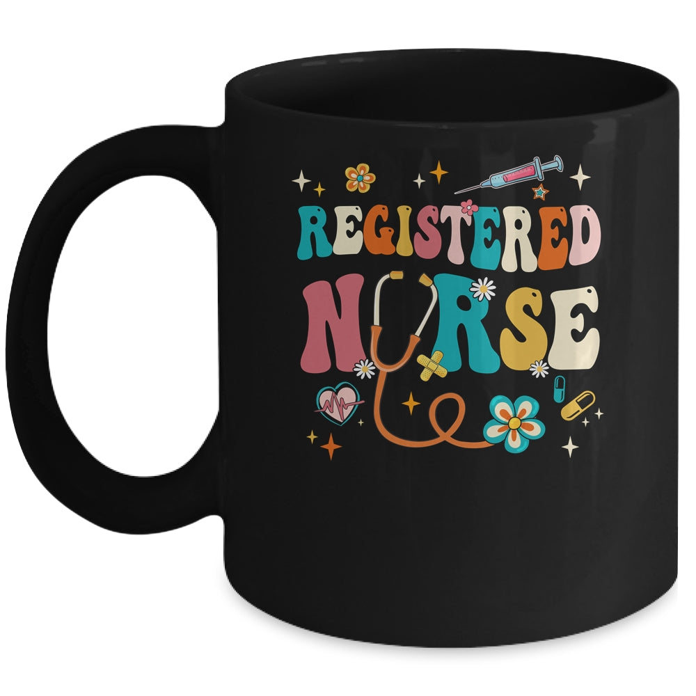 Groovy RN Registered Nurse Week Nursing Stethoscope Cute Mug | siriusteestore