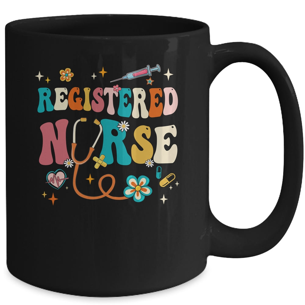 Groovy RN Registered Nurse Week Nursing Stethoscope Cute Mug | siriusteestore