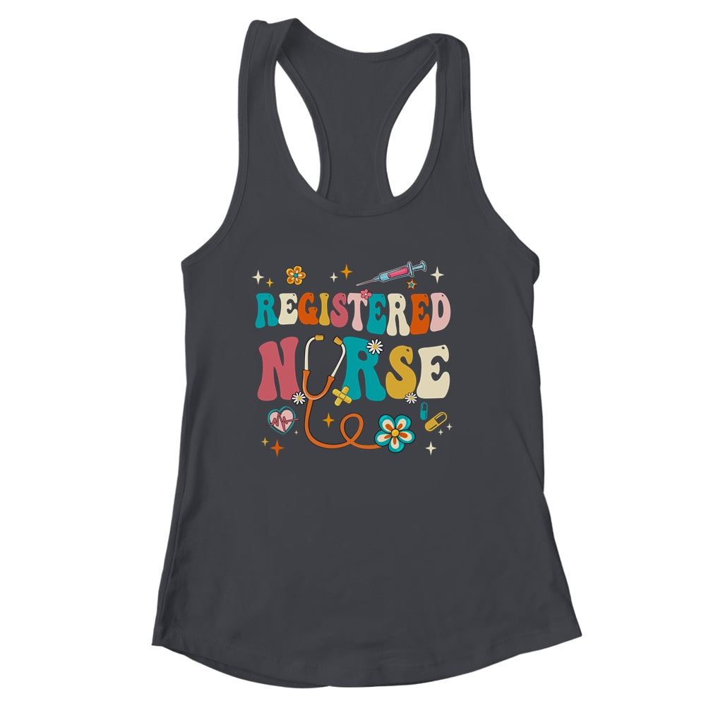 Groovy RN Registered Nurse Week Nursing Stethoscope Cute Shirt & Tank Top | siriusteestore