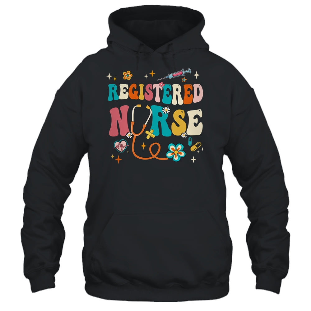 Groovy RN Registered Nurse Week Nursing Stethoscope Cute Shirt & Tank Top | siriusteestore
