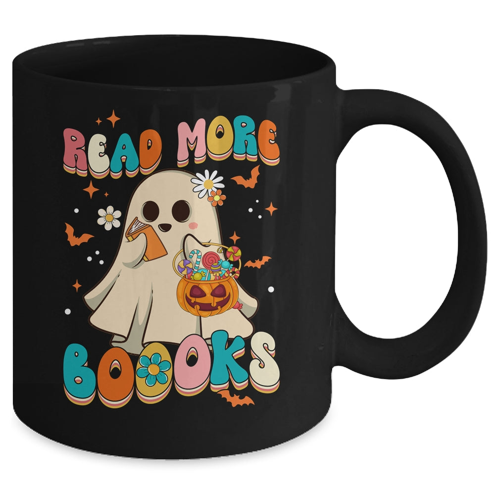 Groovy Read More Books Cute Ghost Boo Funny Halloween Kids Mug | siriusteestore