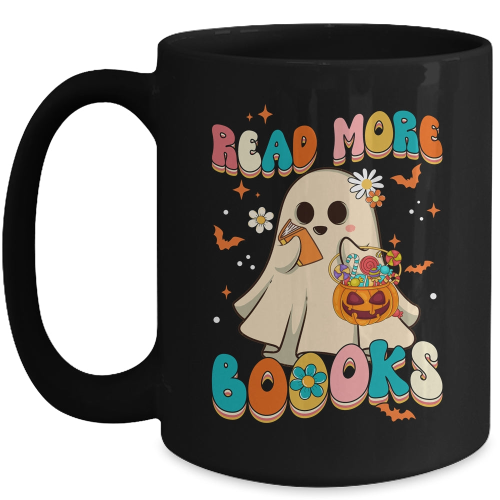 Groovy Read More Books Cute Ghost Boo Funny Halloween Kids Mug | siriusteestore