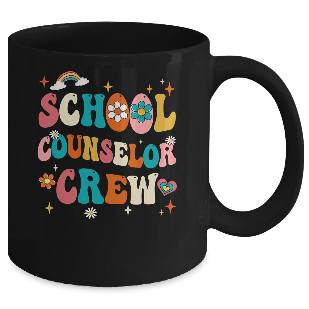 Groovy Retro School Counselor Crew Teacher Back To School Mug | siriusteestore