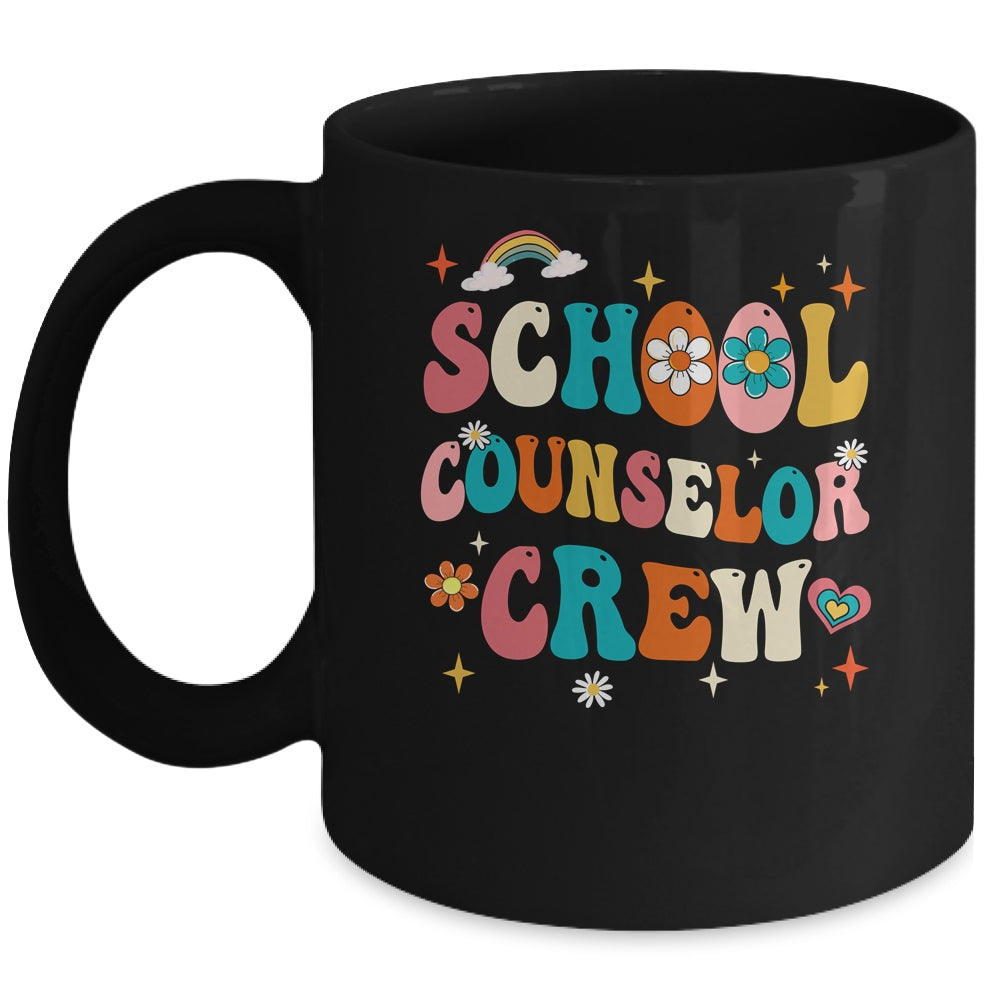 Groovy Retro School Counselor Crew Teacher Back To School Mug | siriusteestore