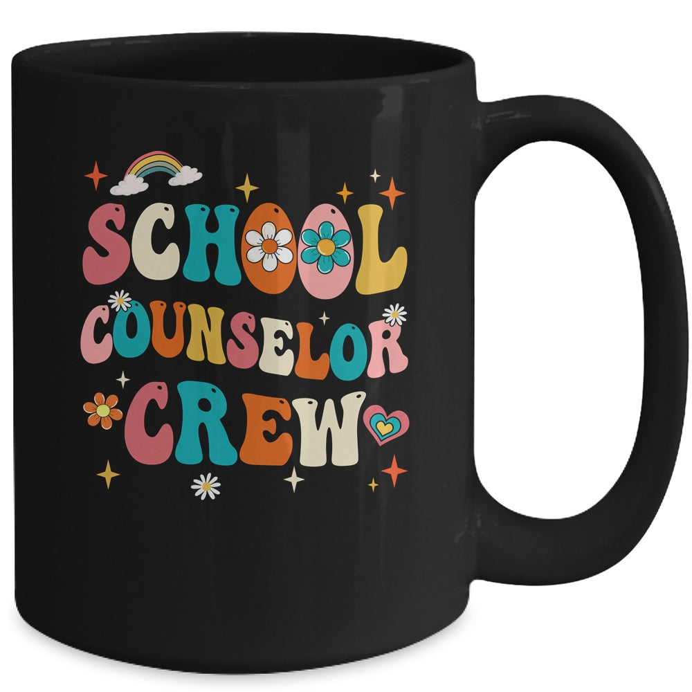Groovy Retro School Counselor Crew Teacher Back To School Mug | siriusteestore