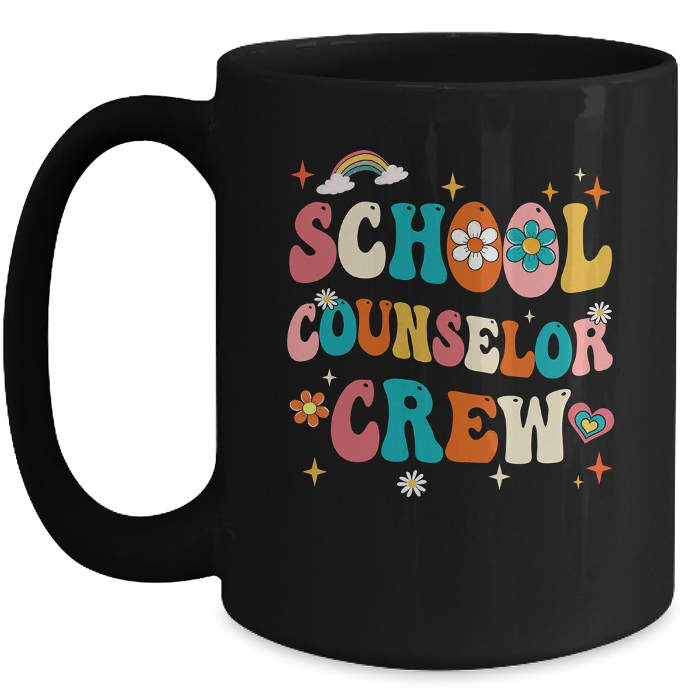 Groovy Retro School Counselor Crew Teacher Back To School Mug | siriusteestore