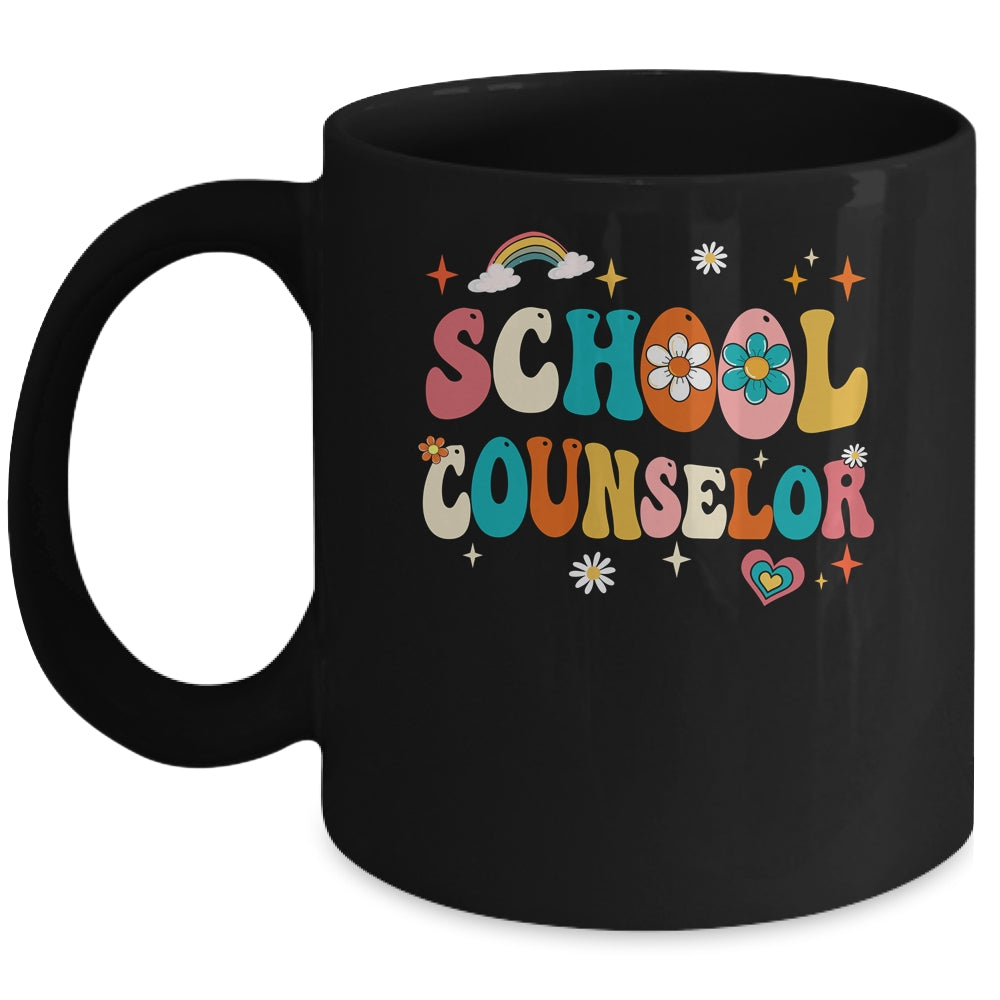 Groovy Retro Vintage School Counselor Teacher Back To School Mug | siriusteestore
