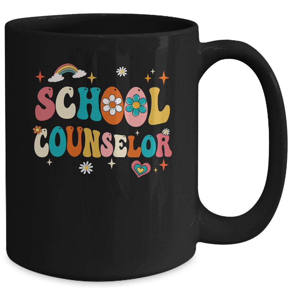 Groovy Retro Vintage School Counselor Teacher Back To School Mug | siriusteestore