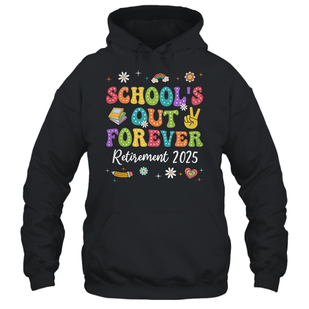Groovy School's Out Forever Retirement 2025 Retired Teacher Shirt & Tank Top | siriusteestore