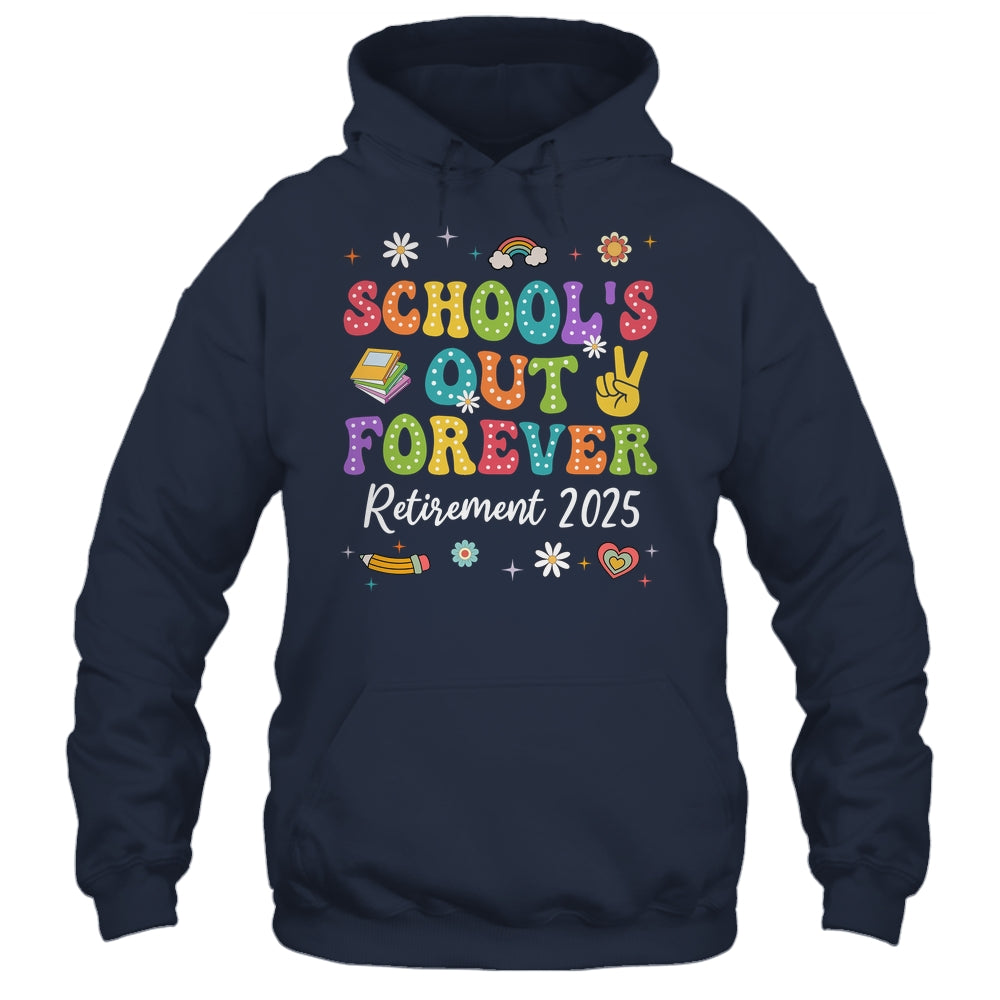 Groovy School's Out Forever Retirement 2025 Retired Teacher Shirt & Tank Top | siriusteestore