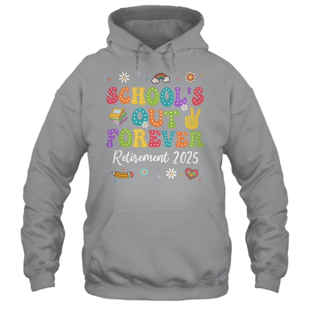 Groovy School's Out Forever Retirement 2025 Retired Teacher Shirt & Tank Top | siriusteestore