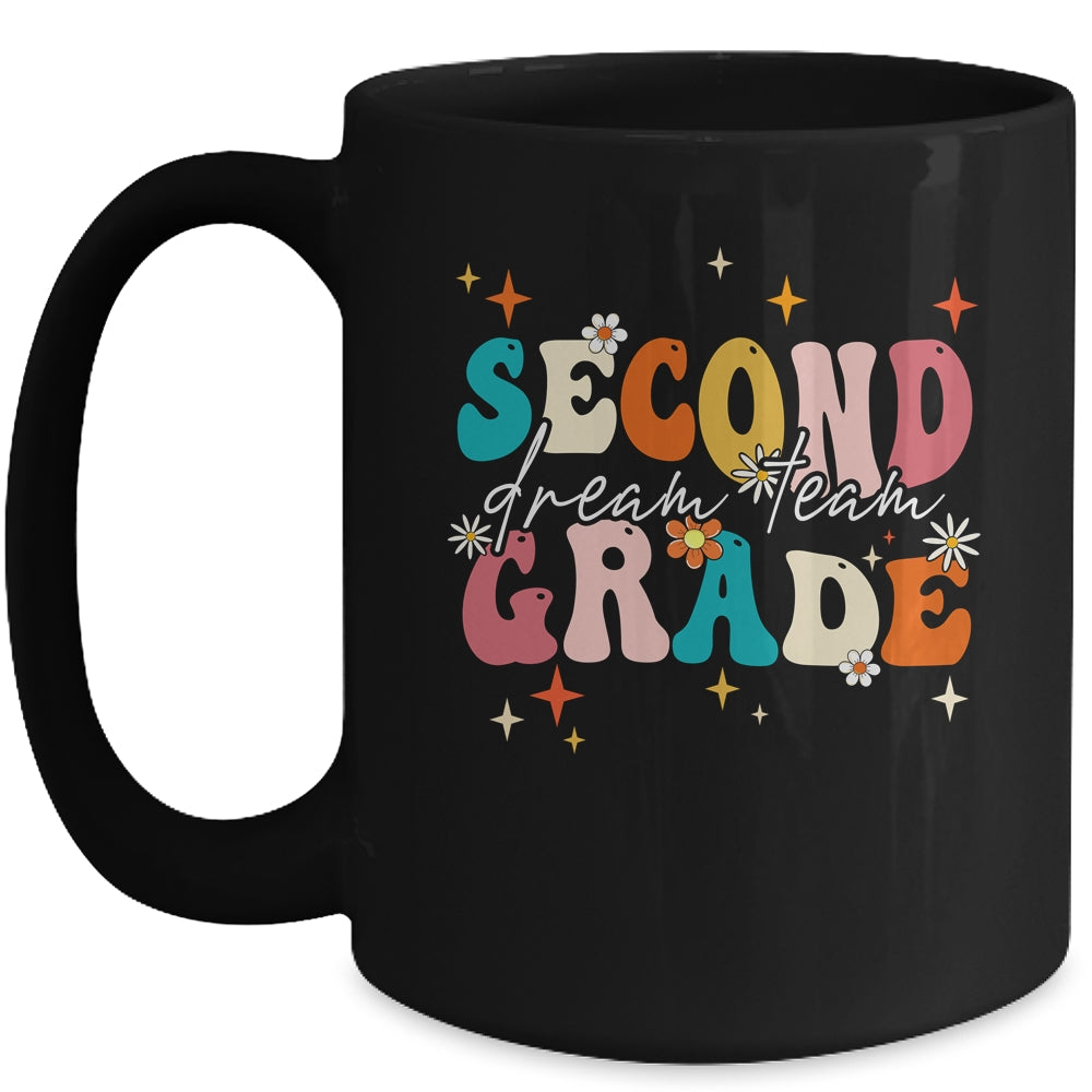 Groovy Second Grade Dream Team Back To School Teacher Kids Mug | siriusteestore
