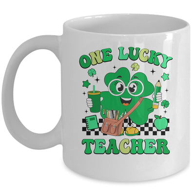 Groovy Shamrock One Lucky Teacher St Patricks Day Men Women Mug | siriusteestore