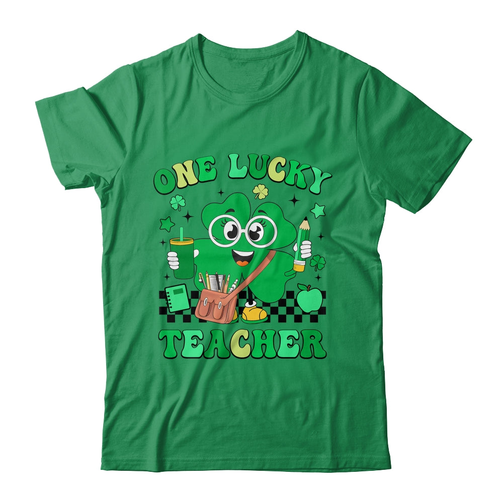 Groovy Shamrock One Lucky Teacher St Patricks Day Men Women Shirt & Hoodie | siriusteestore