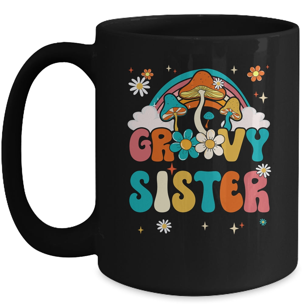 Groovy Sister Birthday Party Theme Decorations Rainbow Mug | siriusteestore