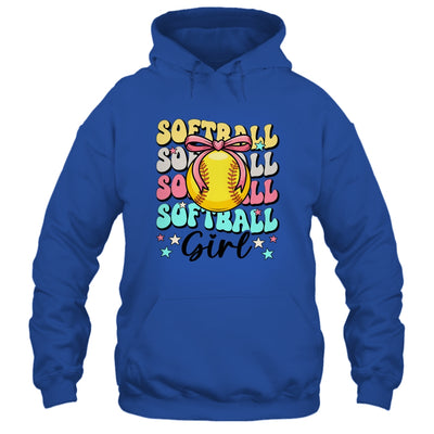 Groovy Softball Girl Girls Coquette Bow Softball Women Shirt & Tank Top | siriusteestore