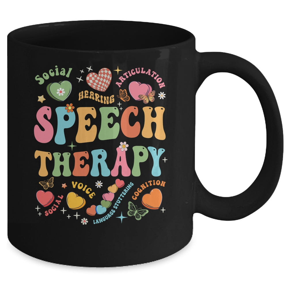 Groovy Speech Therapy Language Pathologist SLP Heart Love Mug | siriusteestore