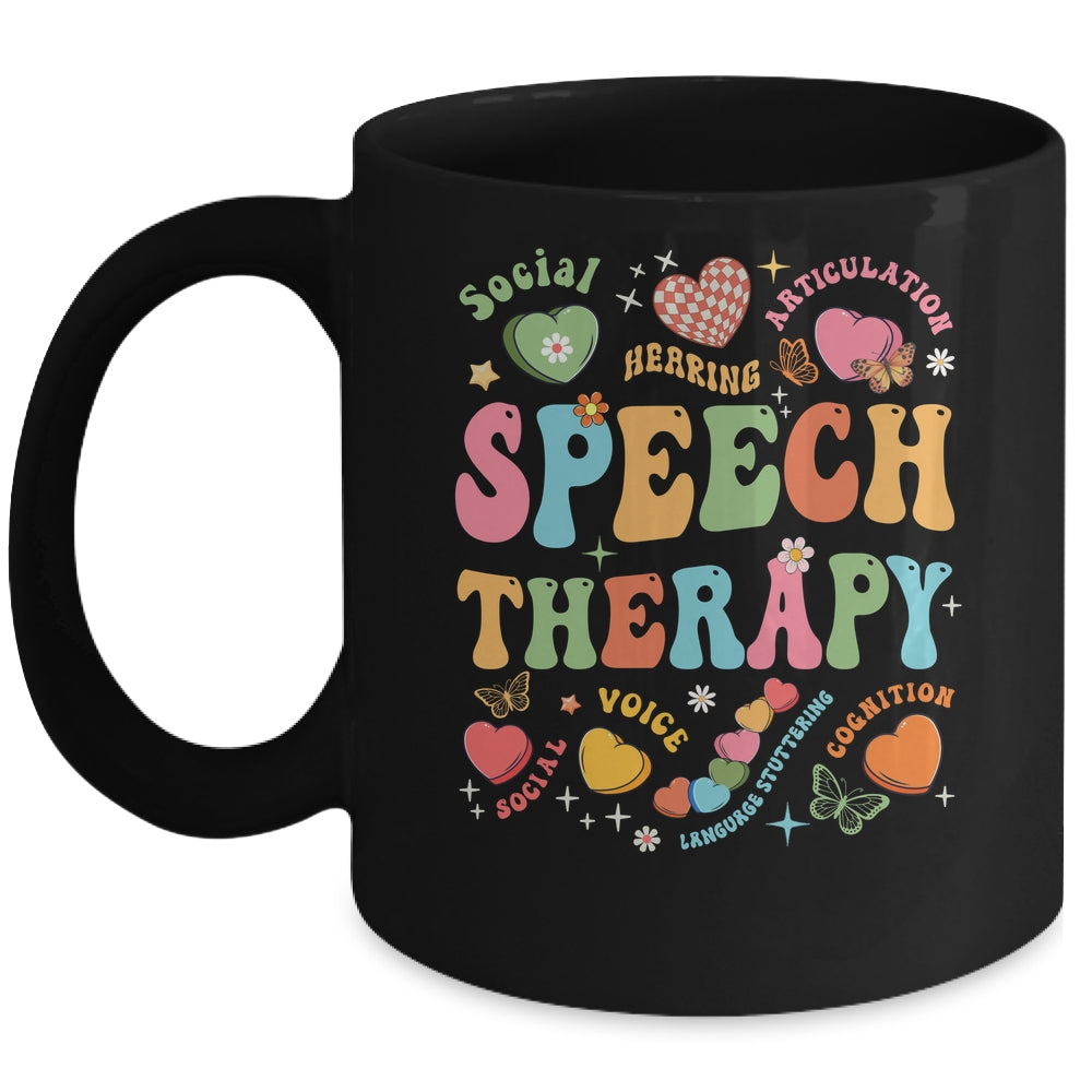 Groovy Speech Therapy Language Pathologist SLP Heart Love Mug | siriusteestore