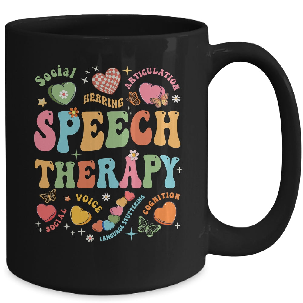 Groovy Speech Therapy Language Pathologist SLP Heart Love Mug | siriusteestore