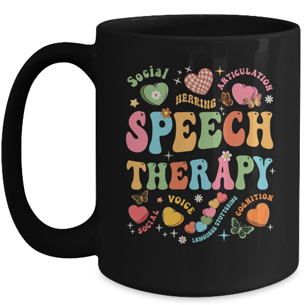 Groovy Speech Therapy Language Pathologist SLP Heart Love Mug | siriusteestore