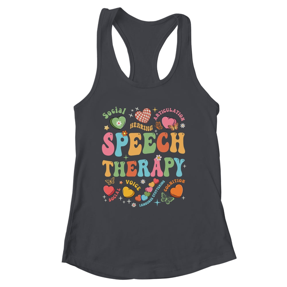 Groovy Speech Therapy Language Pathologist SLP Heart Love Shirt & Tank Top | siriusteestore