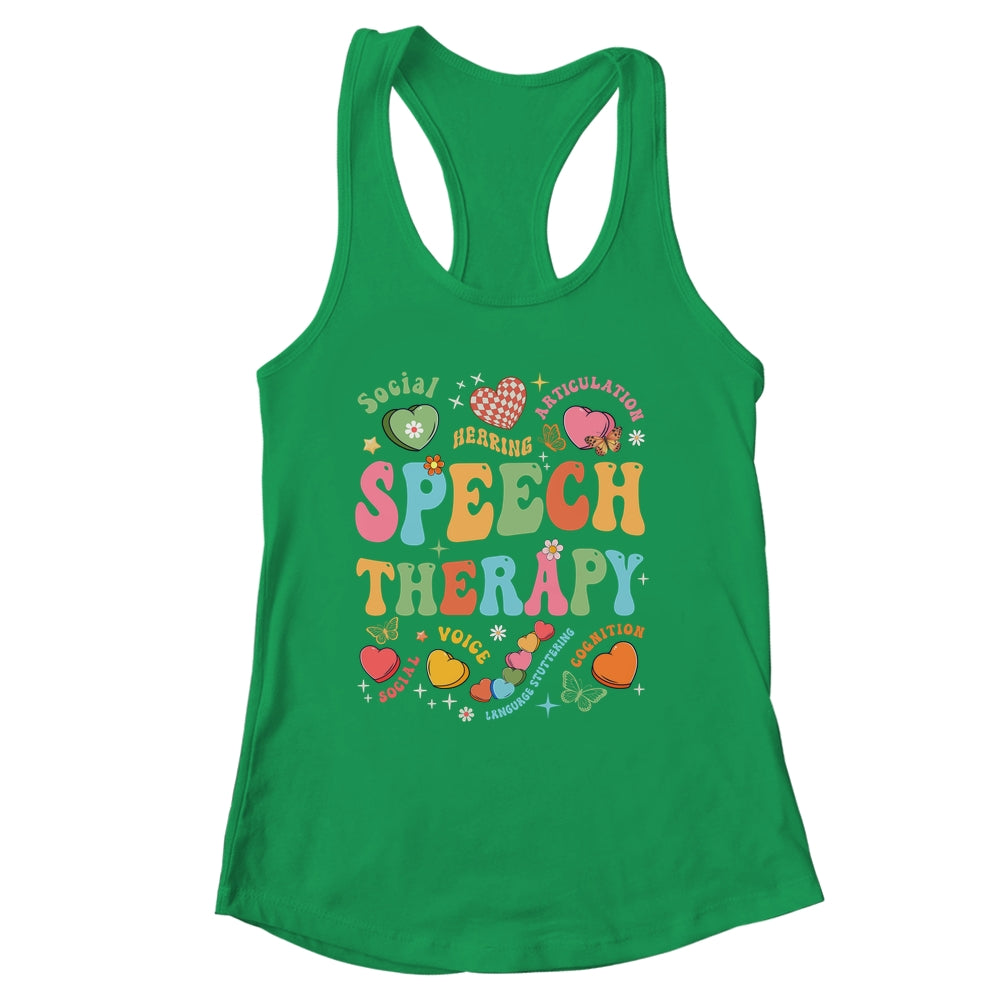 Groovy Speech Therapy Language Pathologist SLP Heart Love Shirt & Tank Top | siriusteestore