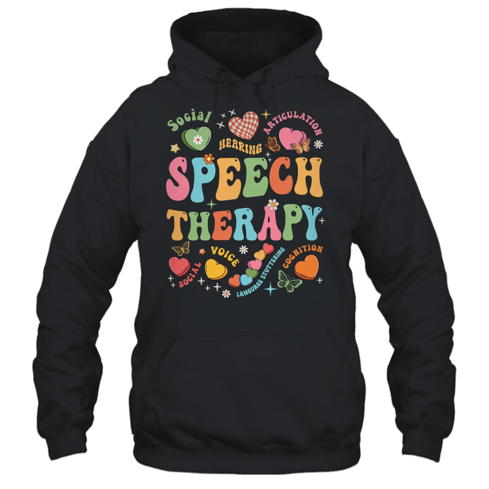 Groovy Speech Therapy Language Pathologist SLP Heart Love Shirt & Tank Top | siriusteestore