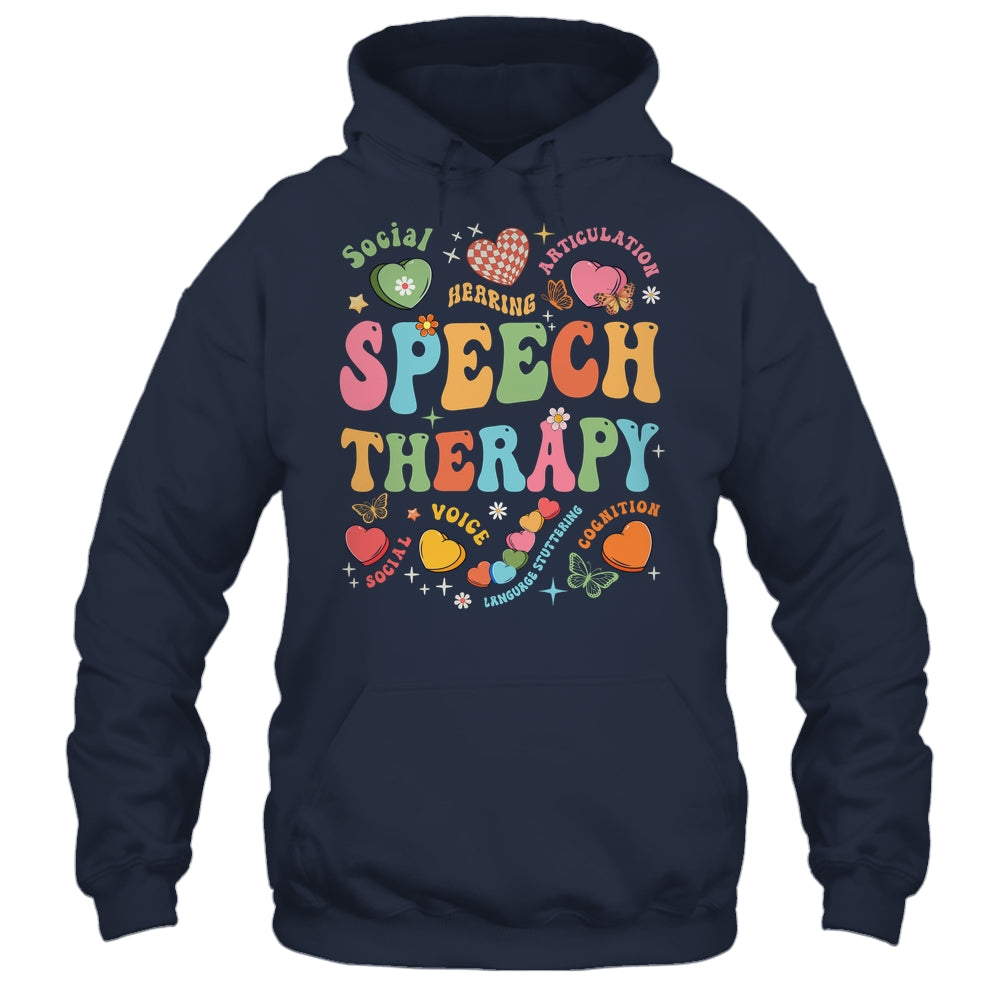Groovy Speech Therapy Language Pathologist SLP Heart Love Shirt & Tank Top | siriusteestore