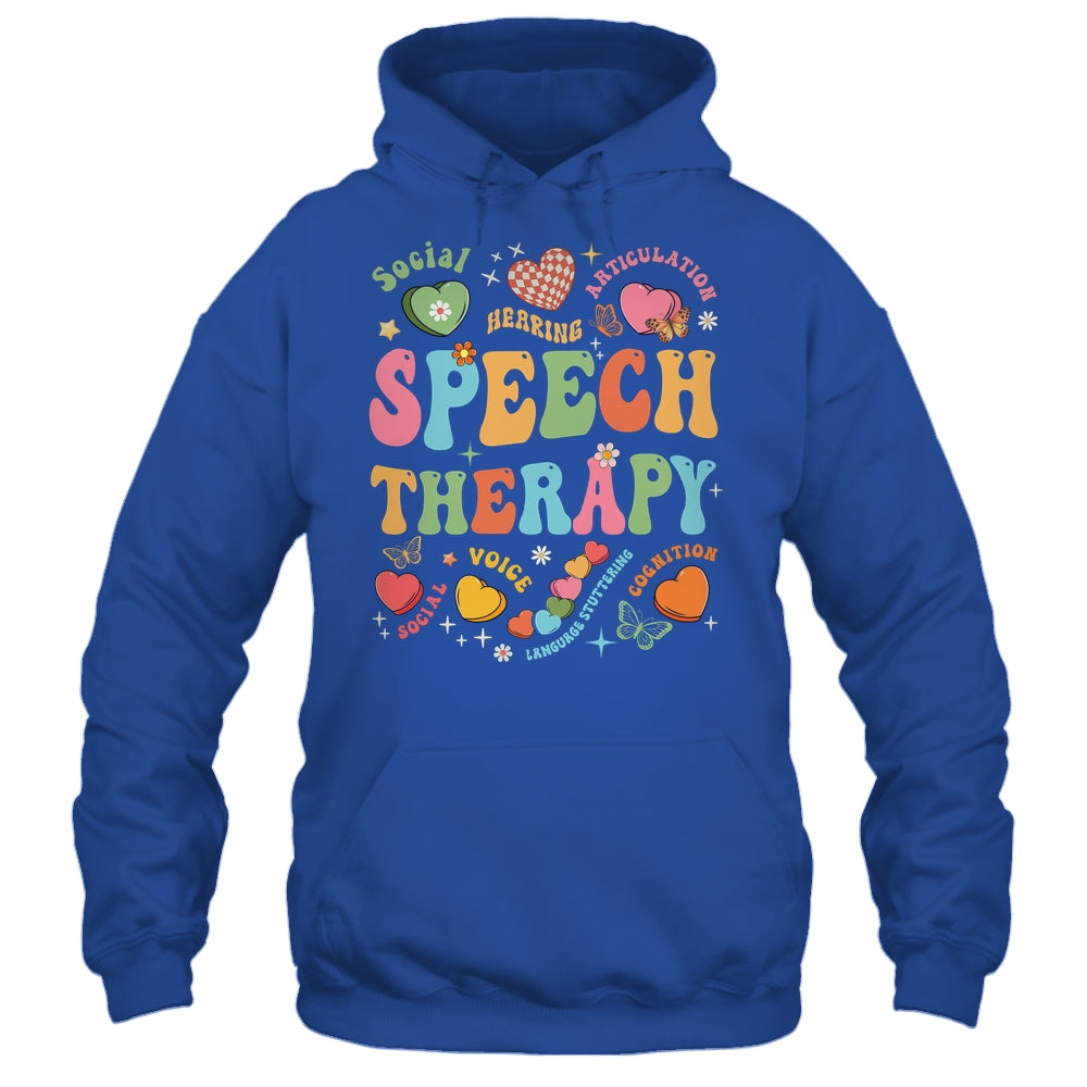 Groovy Speech Therapy Language Pathologist SLP Heart Love Shirt & Tank Top | siriusteestore