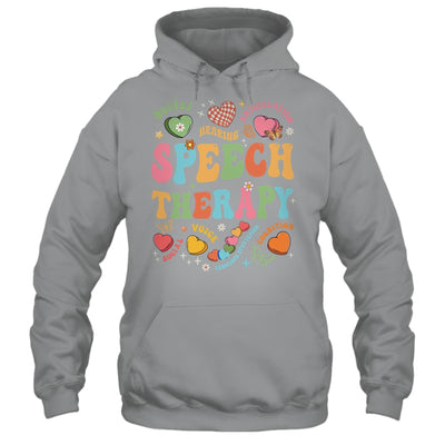 Groovy Speech Therapy Language Pathologist SLP Heart Love Shirt & Tank Top | siriusteestore