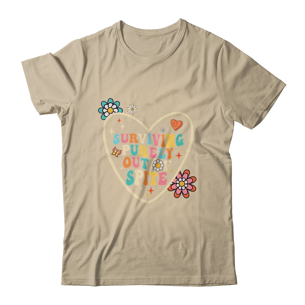 Groovy Surviving Purely Out Of Spite A Humorous Funny Joke Shirt & Tank Top | siriusteestore