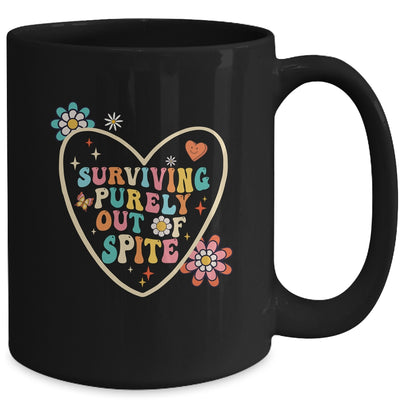 Groovy Surviving Purely Out Of Spite A Humorous Funny Joke Mug | siriusteestore