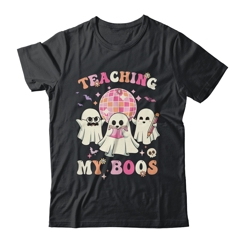 Groovy Teaching My Boos Crew Funny Ghost Halloween Teacher Shirt & Hoodie | siriusteestore