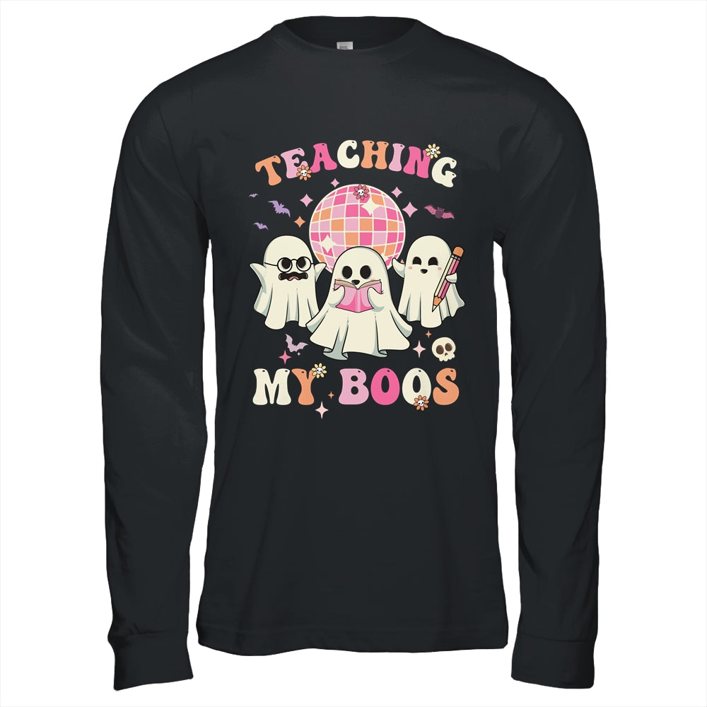 Groovy Teaching My Boos Crew Funny Ghost Halloween Teacher Shirt & Hoodie | siriusteestore