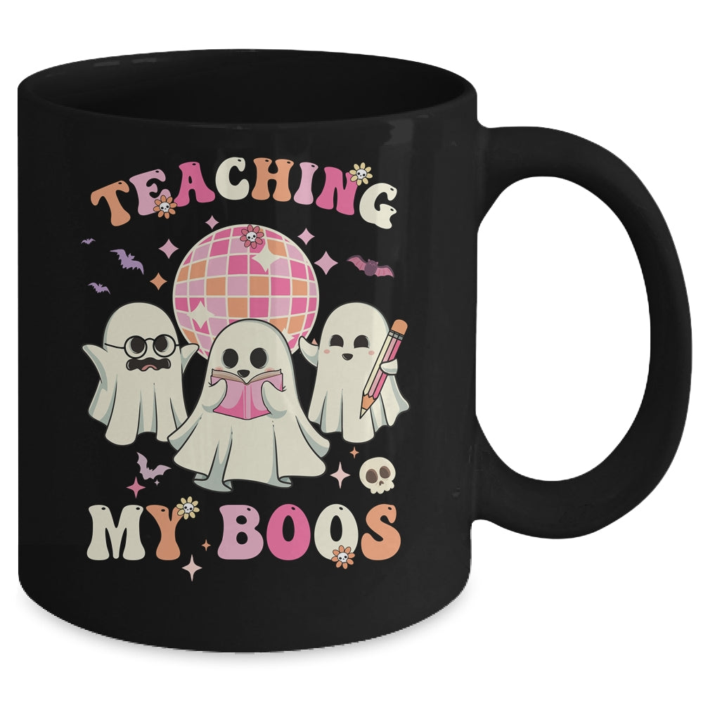 Groovy Teaching My Boos Crew Funny Ghost Halloween Teacher Mug | siriusteestore