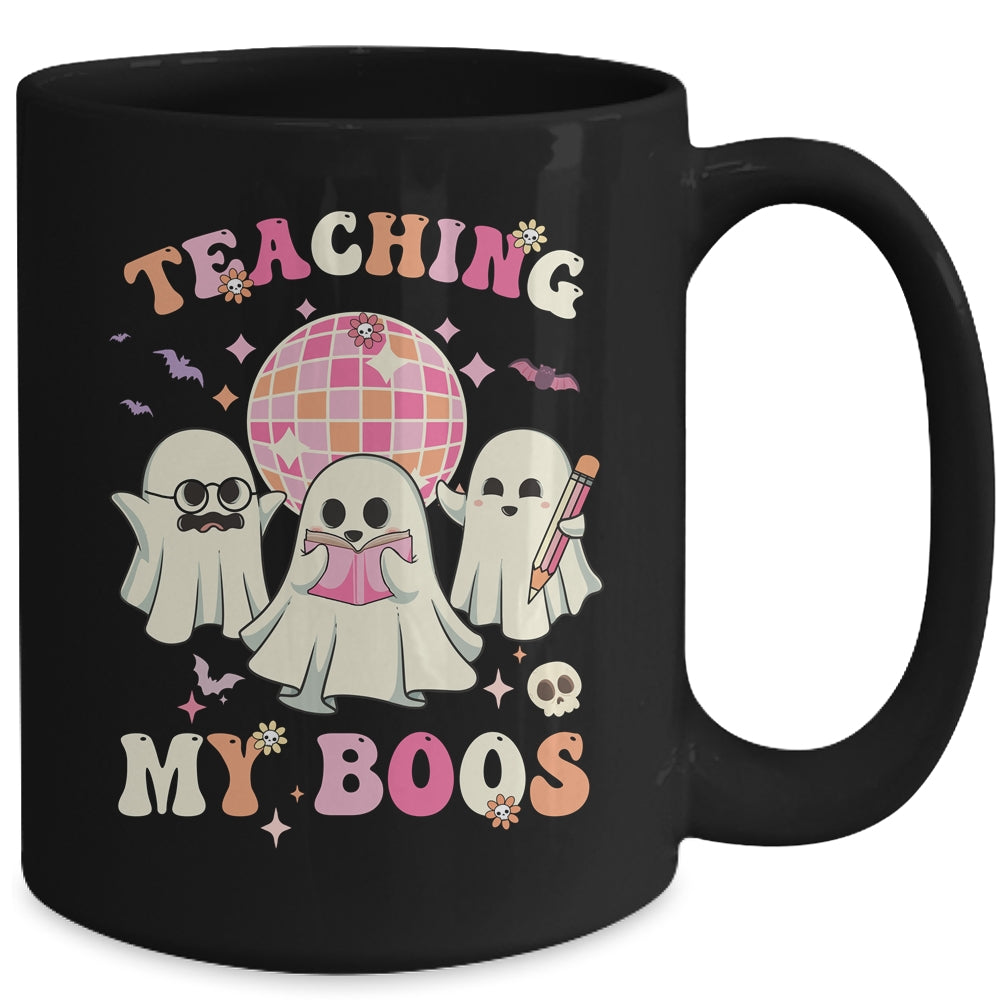 Groovy Teaching My Boos Crew Funny Ghost Halloween Teacher Mug | siriusteestore