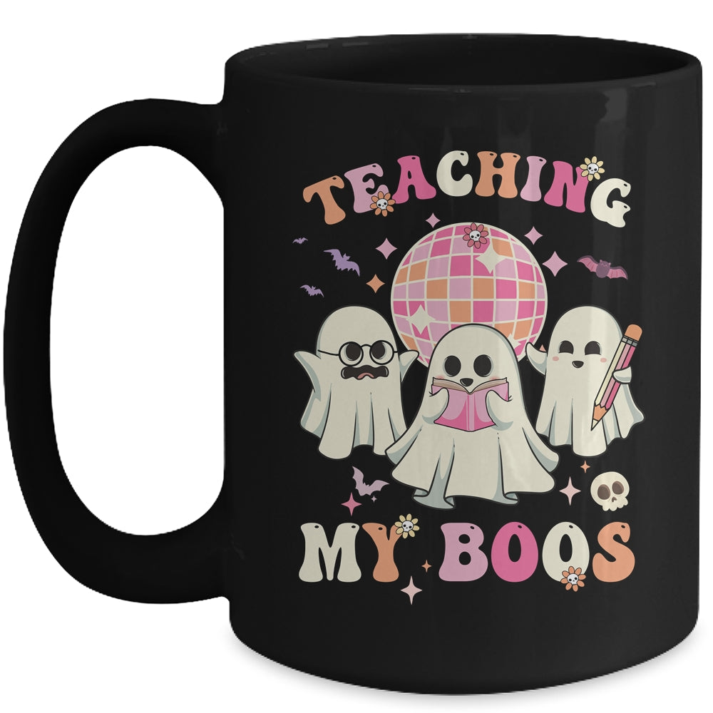 Groovy Teaching My Boos Crew Funny Ghost Halloween Teacher Mug | siriusteestore