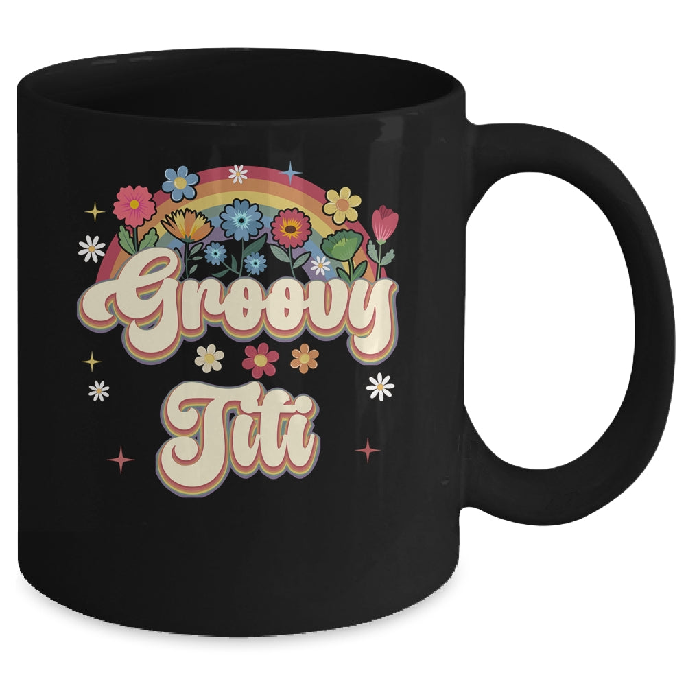 Groovy Titi Retro Hippie Peace Sign Floral Mothers Day Mug | siriusteestore