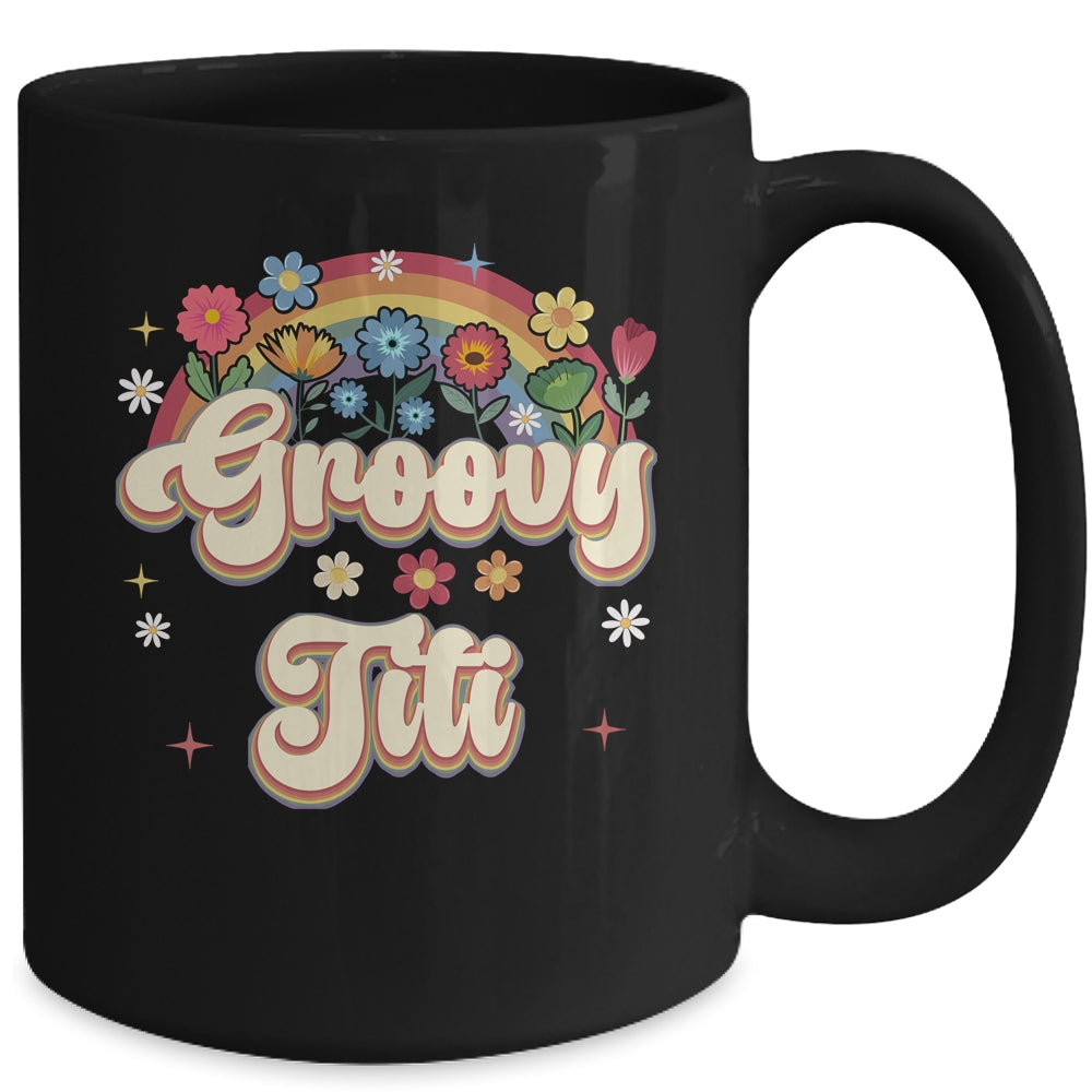 Groovy Titi Retro Hippie Peace Sign Floral Mothers Day Mug | siriusteestore