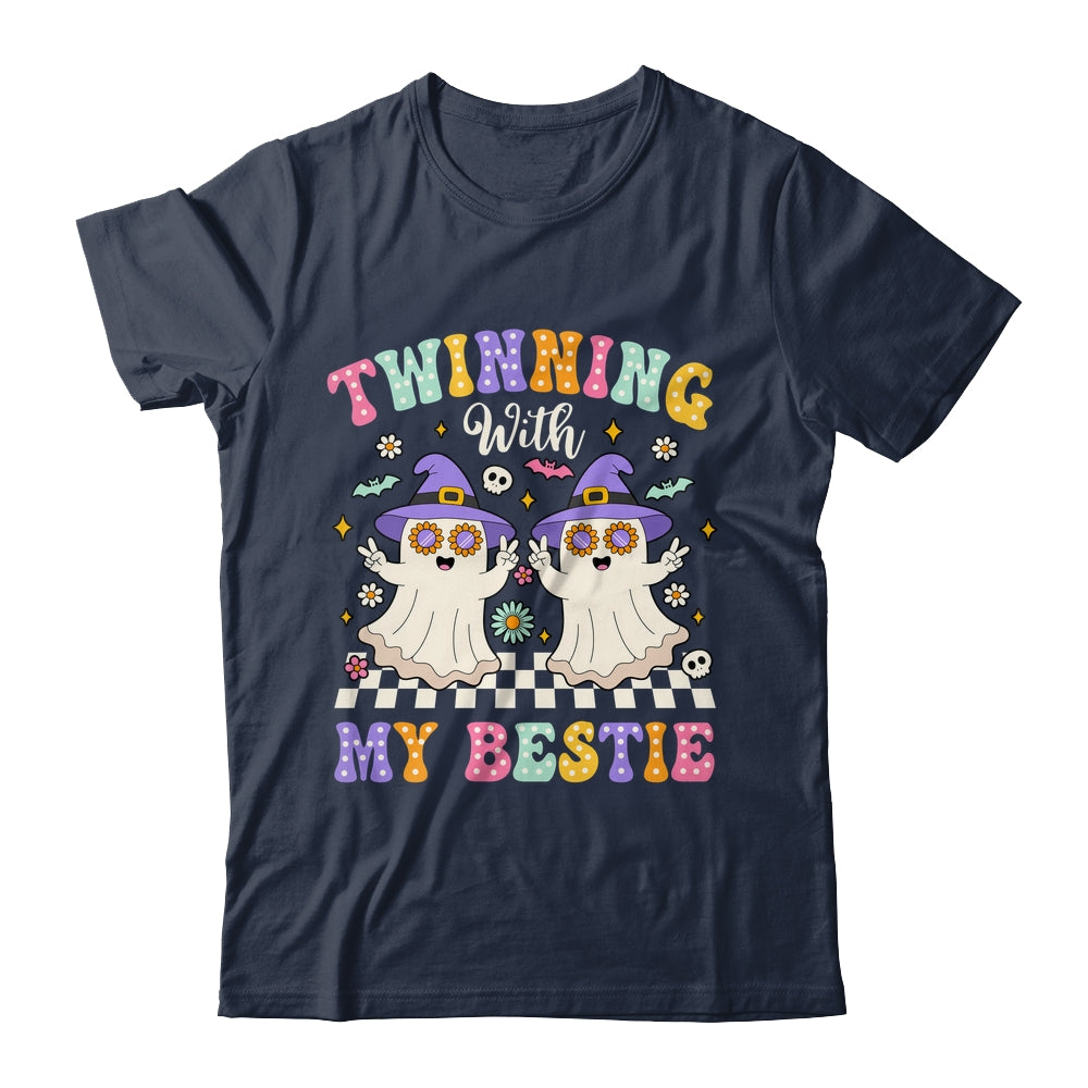 Groovy Twins Ghost Twinning With My Bestie Halloween Funny Shirt & Hoodie | siriusteestore