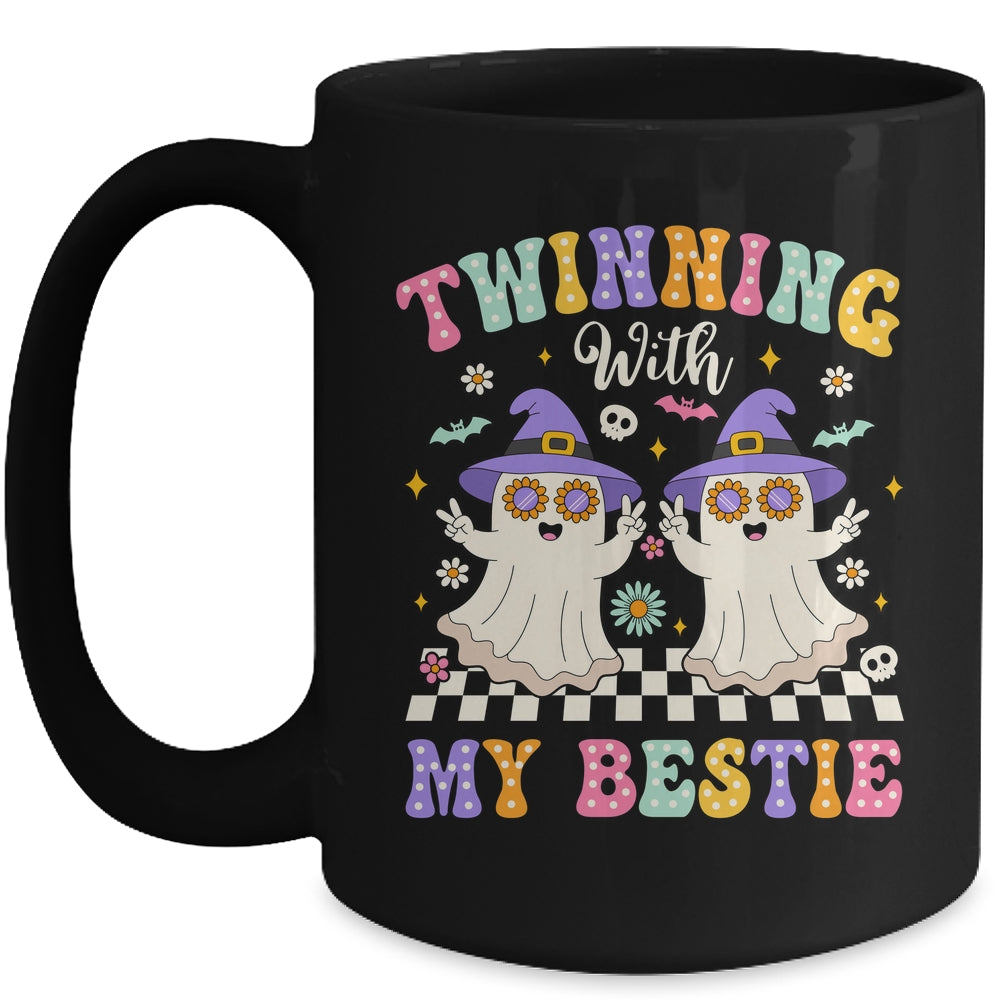 Groovy Twins Ghost Twinning With My Bestie Halloween Funny Mug | siriusteestore