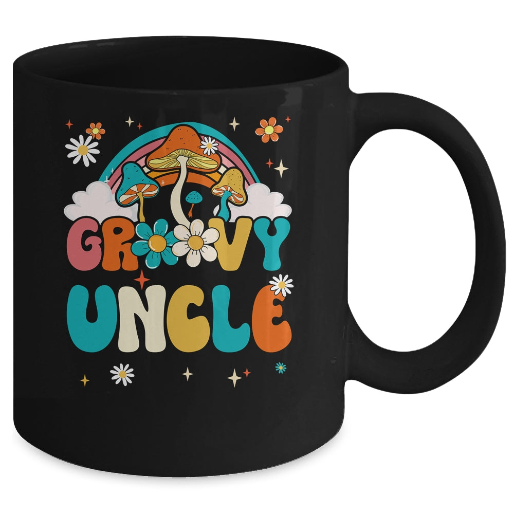 Groovy Uncle Birthday Party Theme Decorations Rainbow Family Mug | siriusteestore