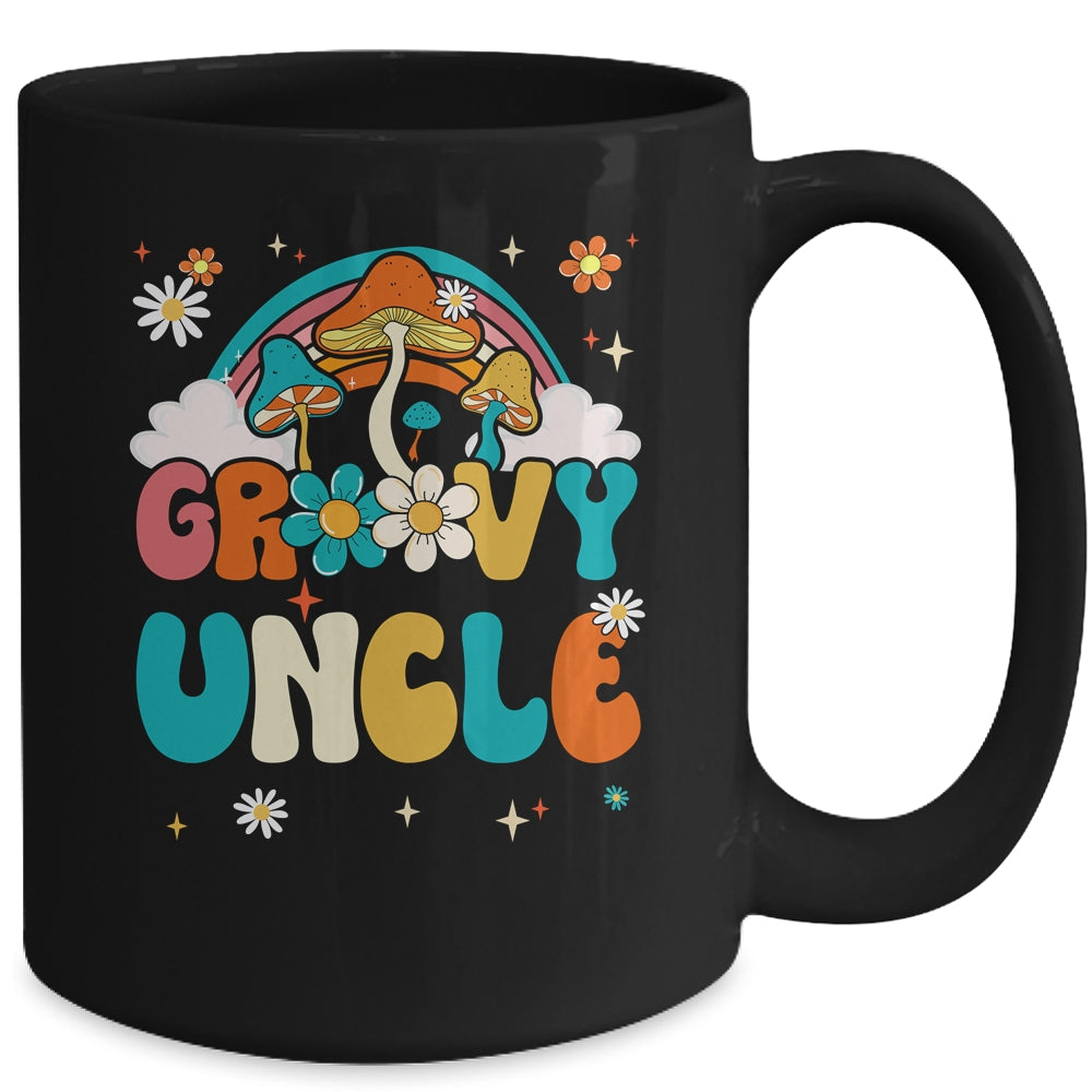 Groovy Uncle Birthday Party Theme Decorations Rainbow Family Mug | siriusteestore