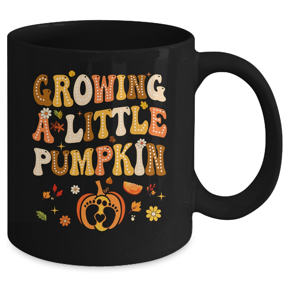 Growing A Little Pumpkin Thanksgiving Pregnancy Announcement Mug | siriusteestore
