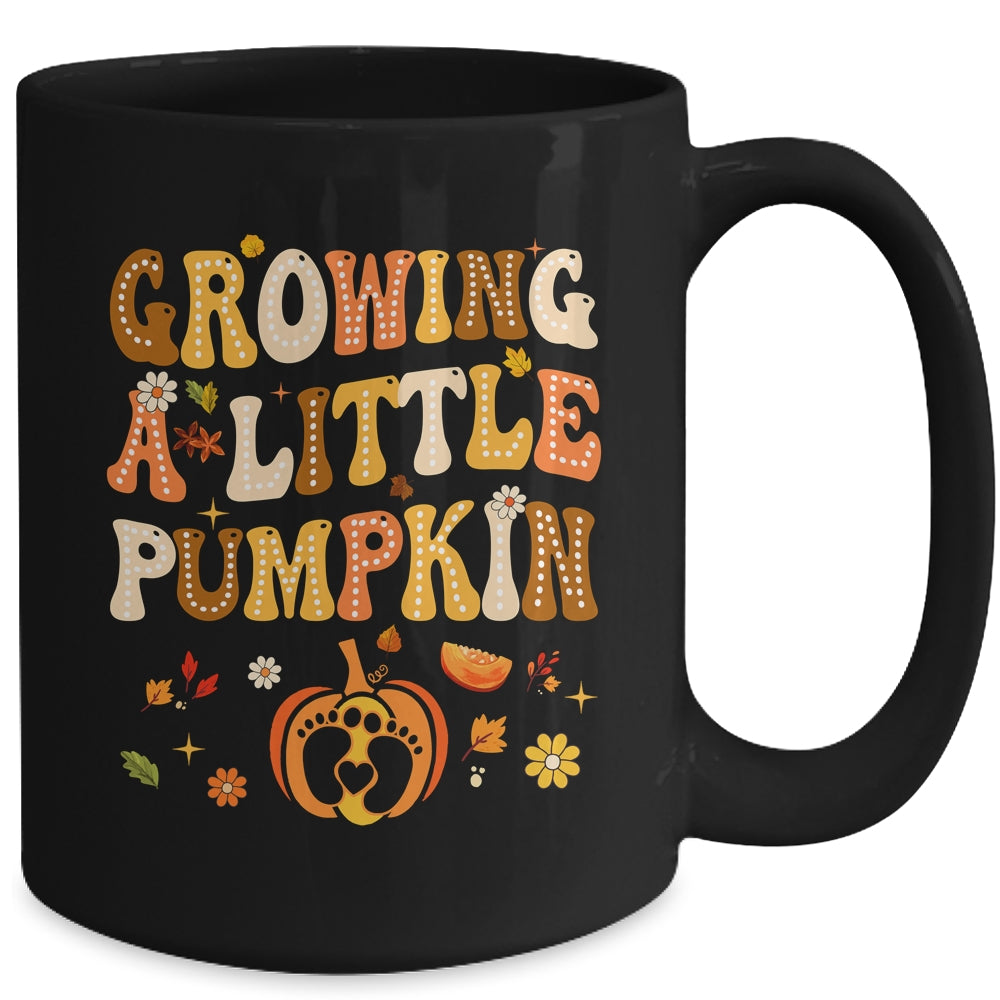 Growing A Little Pumpkin Thanksgiving Pregnancy Announcement Mug | siriusteestore