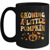 Growing A Little Pumpkin Thanksgiving Pregnancy Announcement Mug | siriusteestore