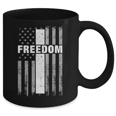 Grunge American Flag And Cross Faith Family Freedom Mug | siriusteestore