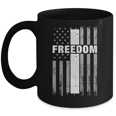 Grunge American Flag And Cross Faith Family Freedom Mug | siriusteestore