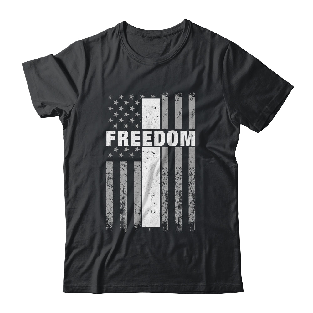 Grunge American Flag And Cross Faith Family Freedom Shirt & Hoodie | siriusteestore