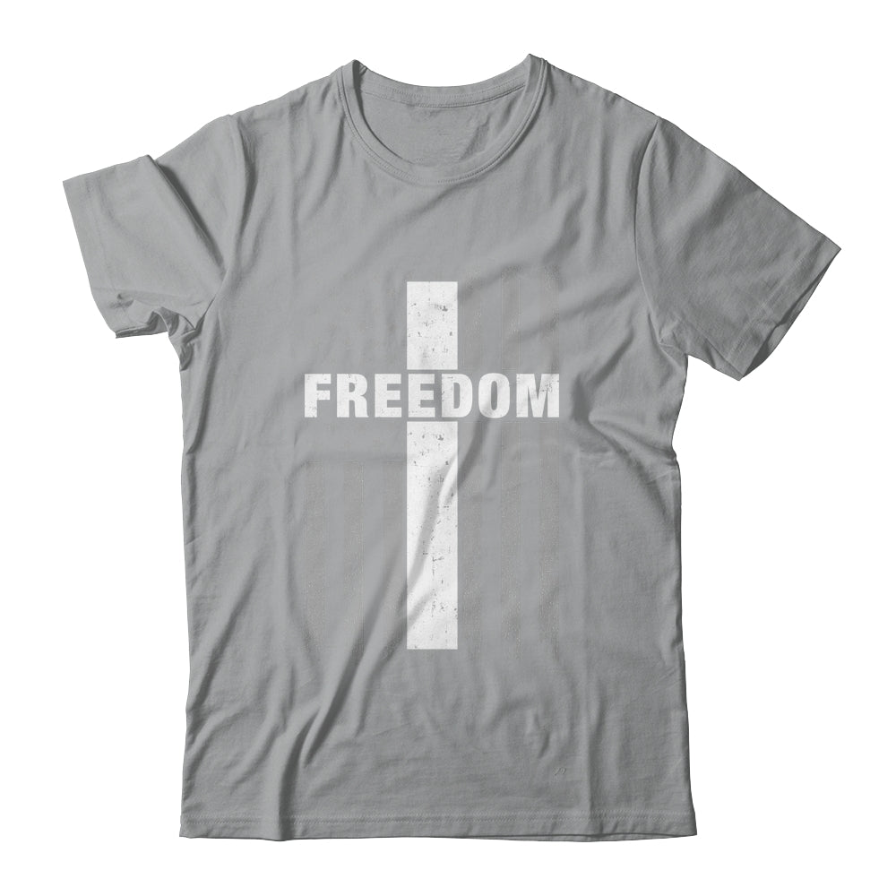Grunge American Flag And Cross Faith Family Freedom Shirt & Hoodie | siriusteestore